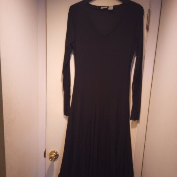 Newport News gorgeous long maxi dress blk size 12/14 New! - Picture 3 of 10